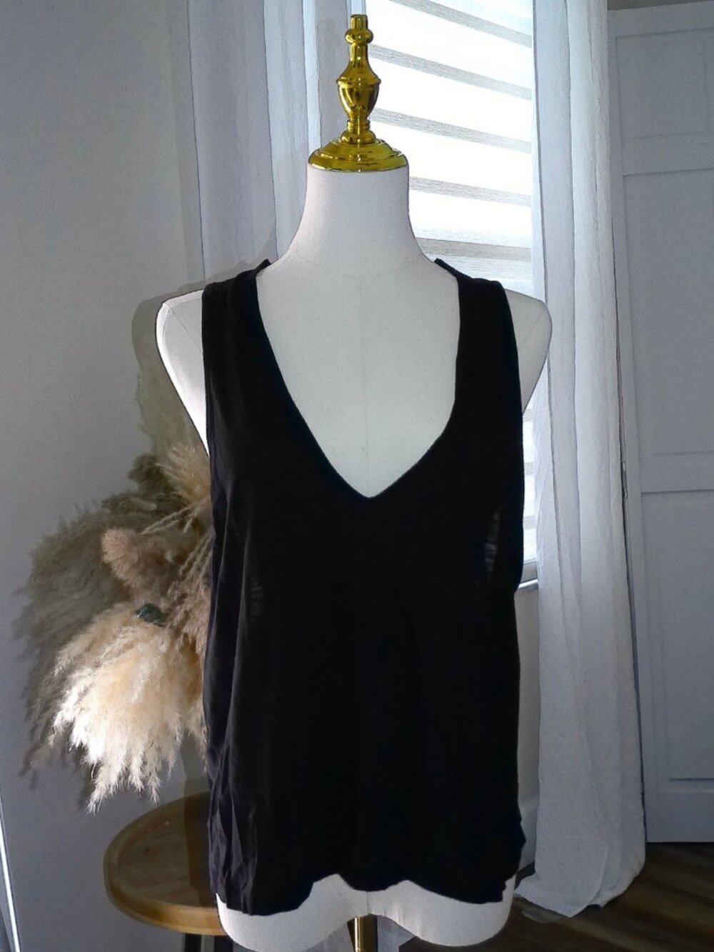 Free People Movement Black Crochet-Back Tank — S, Used - Good